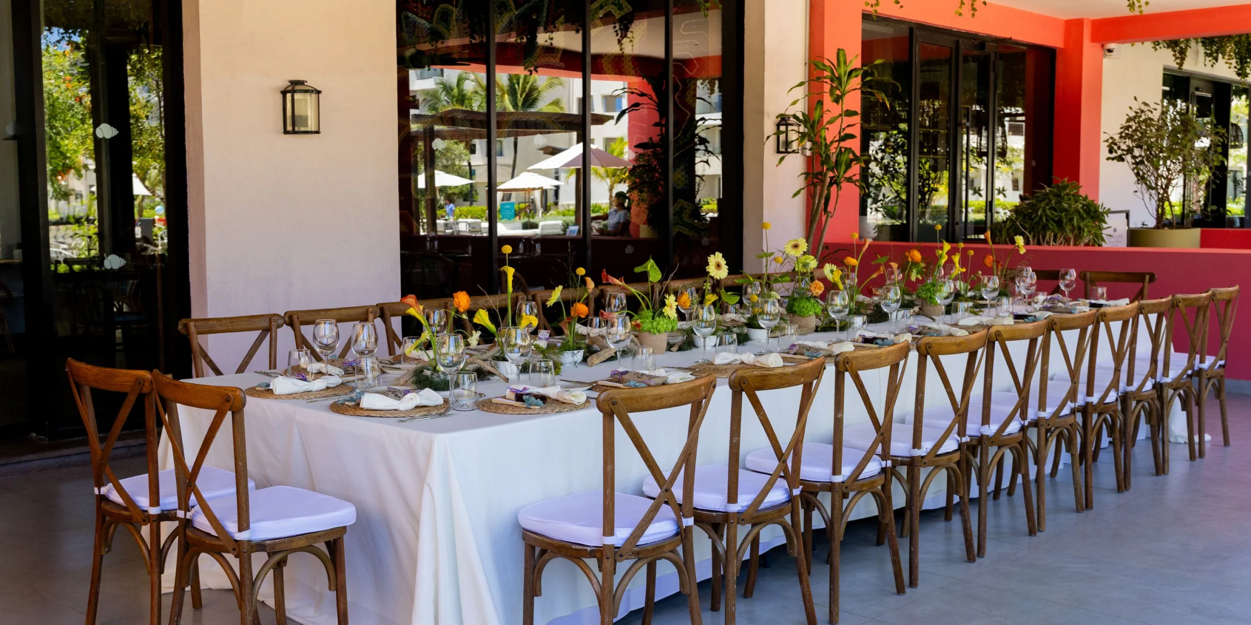 Himitsu Garden Terrace wedding venue at Dreams Macao Beach Punta Cana with lush tropical setting