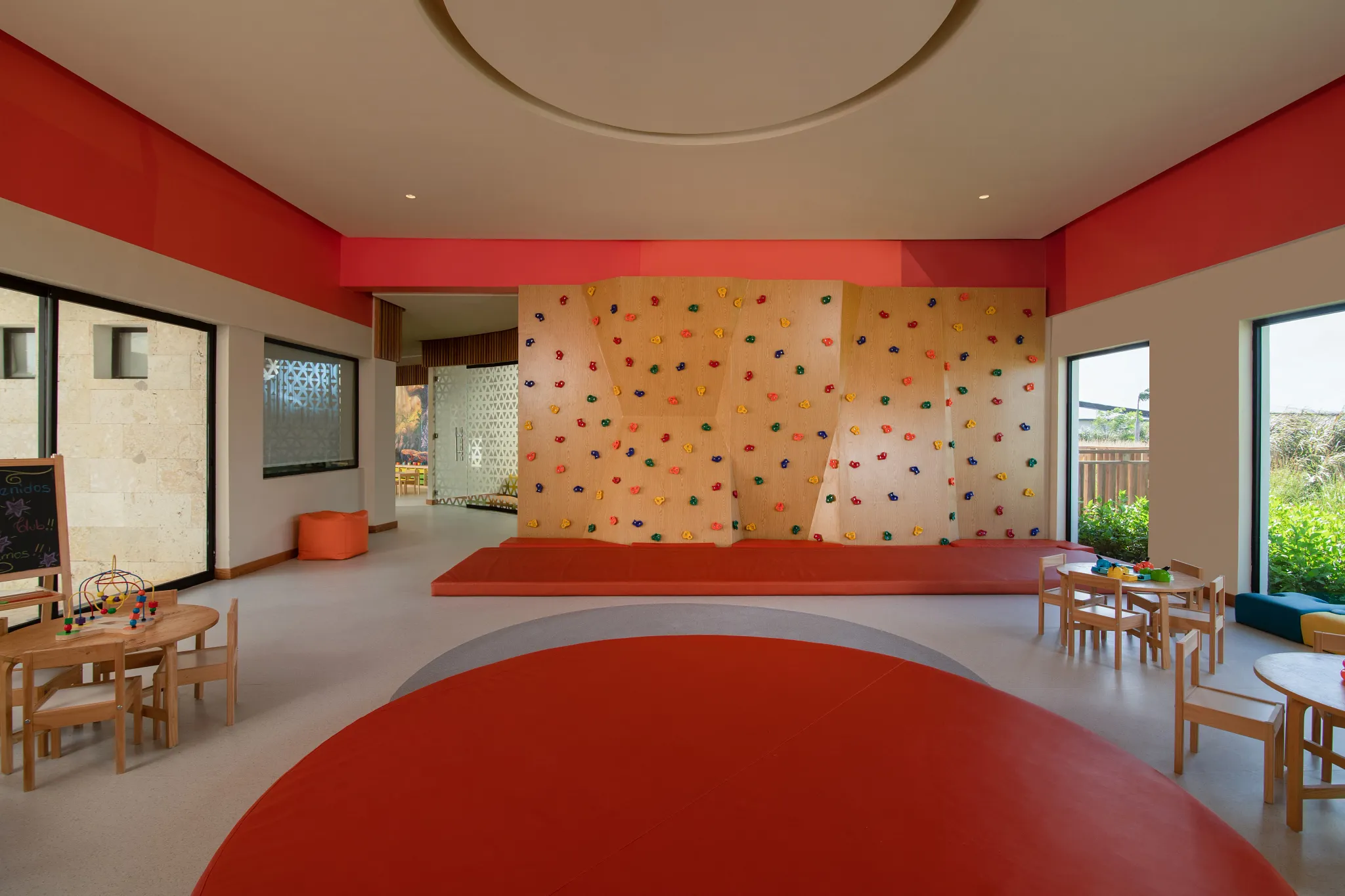 Indoor kids climbing wall and play area at Dreams Macao Beach Punta Cana designed for family-friendly entertainment.