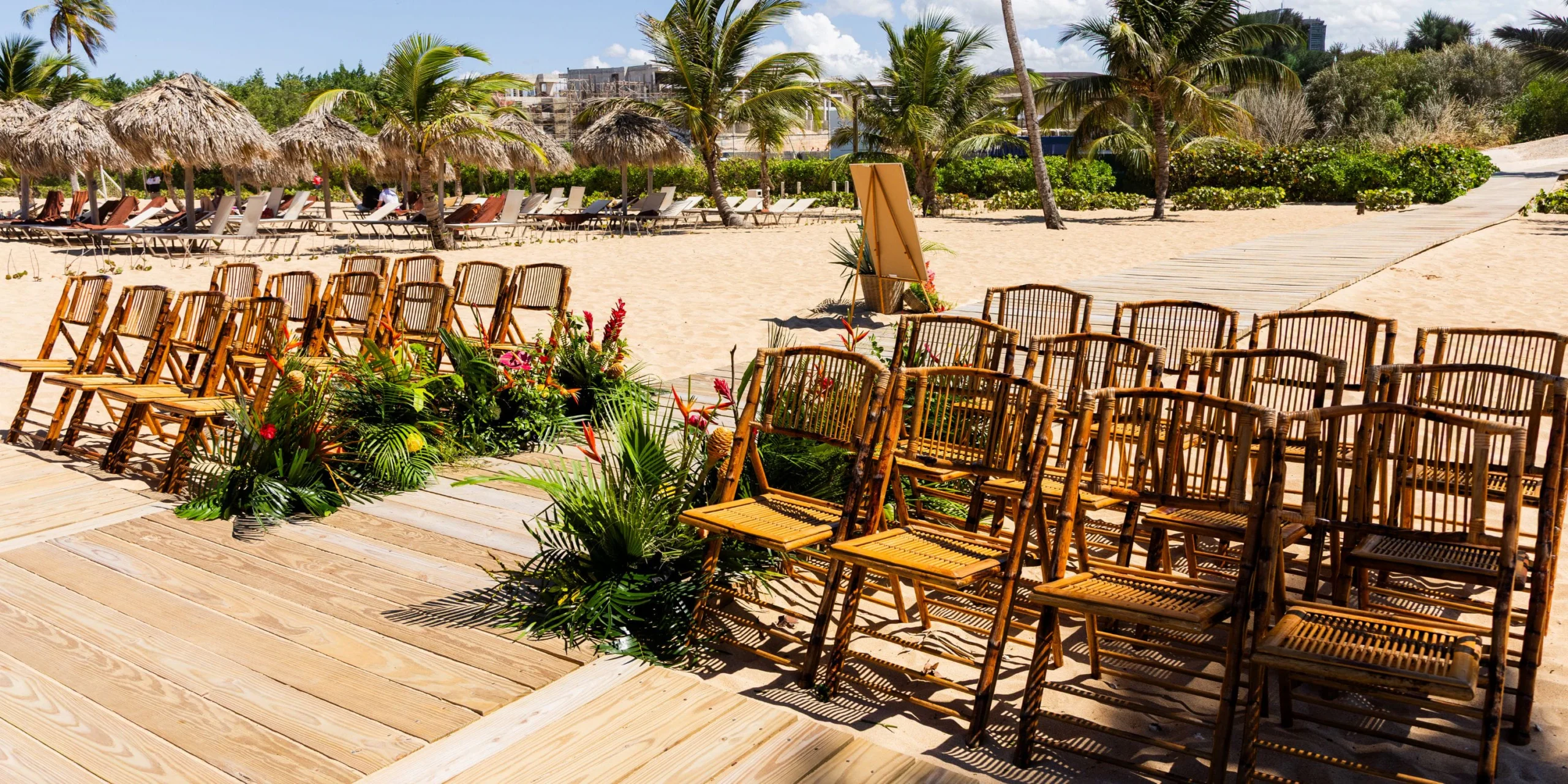 Macao Plaza wedding venue at Dreams Macao Beach Punta Cana with open-air reception setup