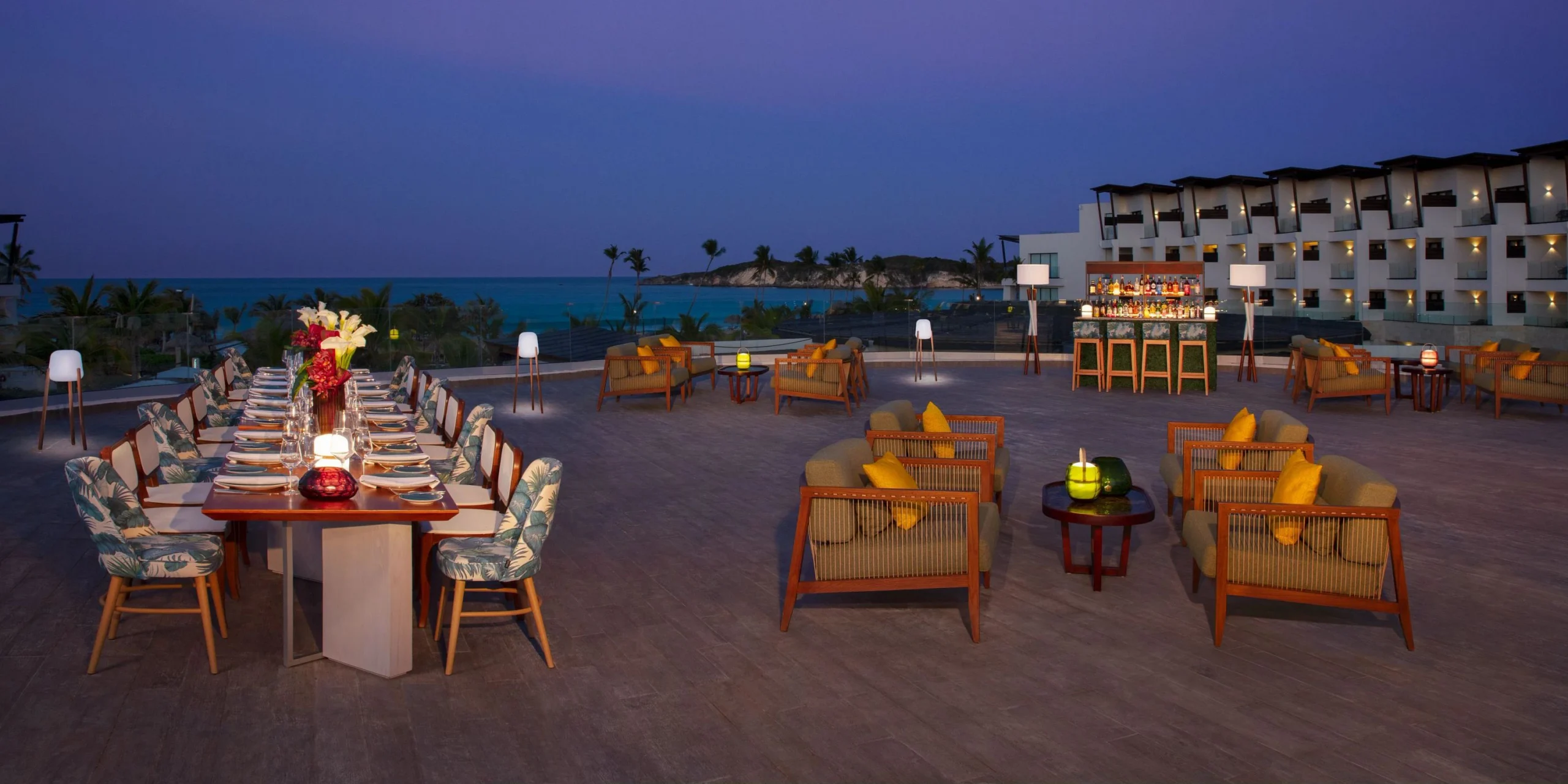 Oceana Pool Terrace wedding venue at Dreams Macao Beach Punta Cana with oceanfront reception setup